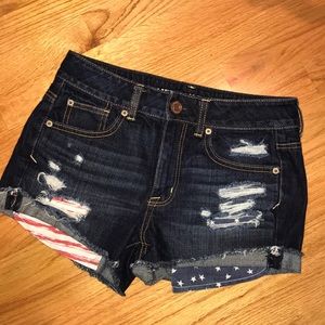High waisted jeans shorts